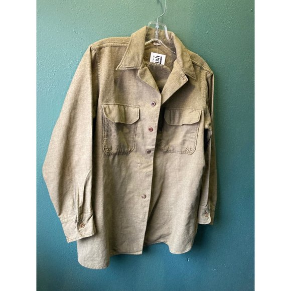 Small | Medium vintage wool military field shirt - Picture 2 of 8